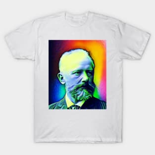 Pyotr Ilyich Tchaikovsky Colourful Portrait | Pyotr Ilyich Tchaikovsky Artwork 6 T-Shirt